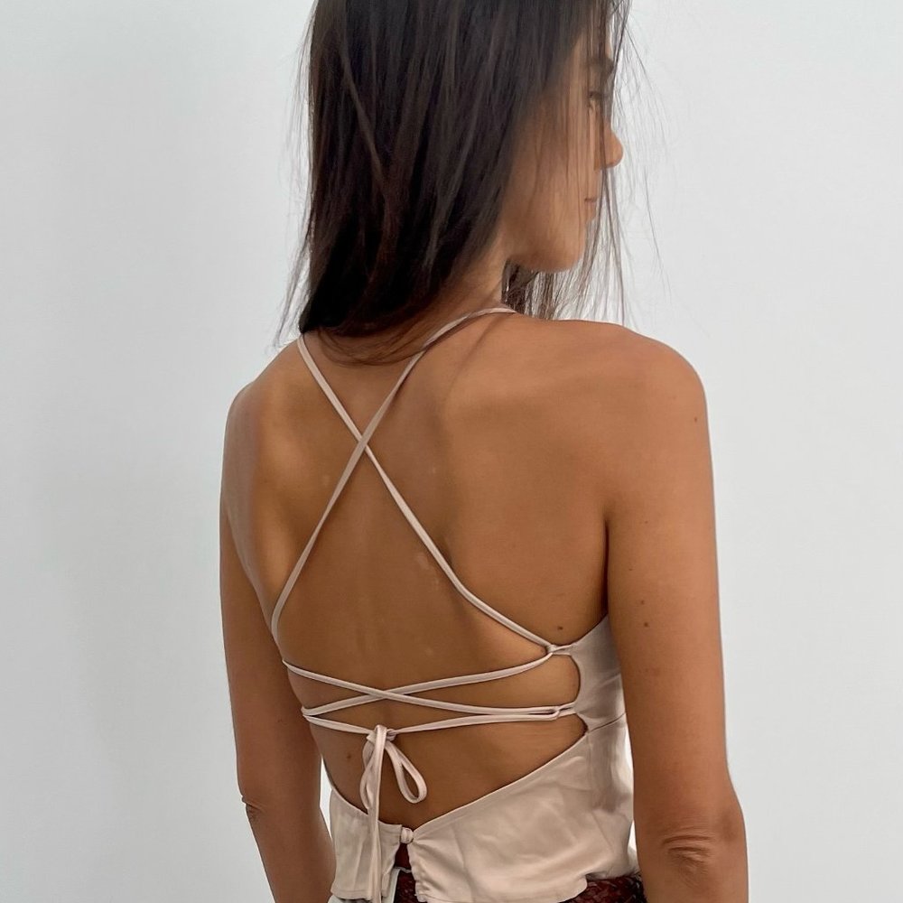 Superdown Satin Cami W Strappy Back
